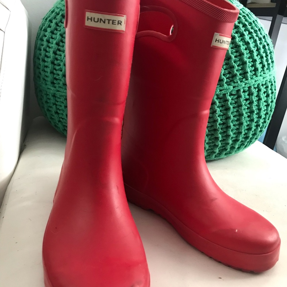 Red Hunter Boots with handles!